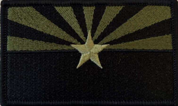 ARIZONA STATE FLAG PATCH OD GREEN / BLACK - VELCRO.